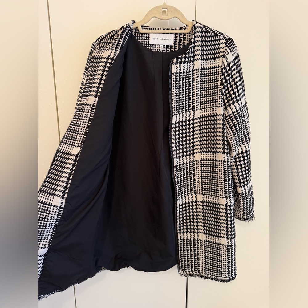 Cupcakes and Cashmere Fernando Black and White Plaid Coat - Picture 5 of 9